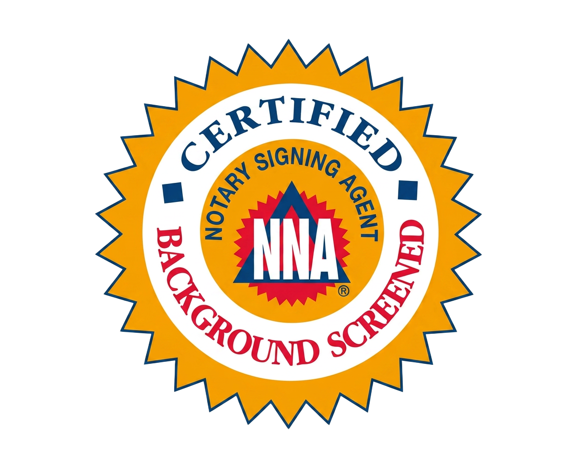 NNA Background Screened notary badge — background-checked mobile notary